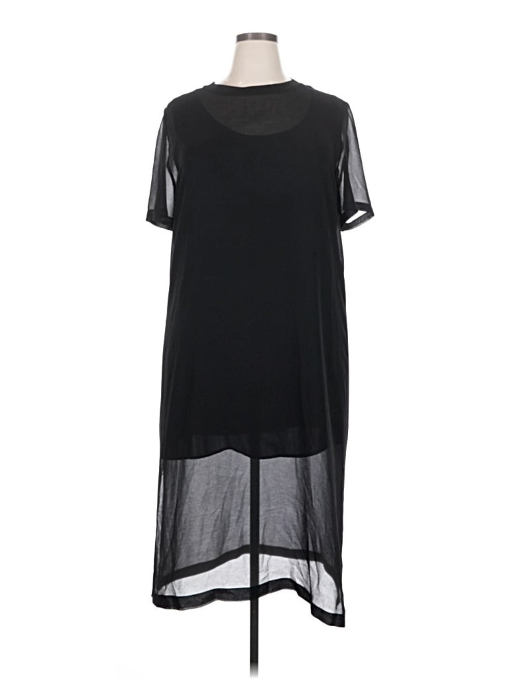 Zara Woman Black Sheer Double Layer Dress
